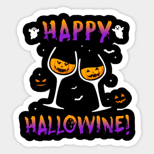 Happy Hallowine Halloween Wine Drinking Sticker